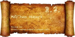 Méhes Hubert névjegykártya
